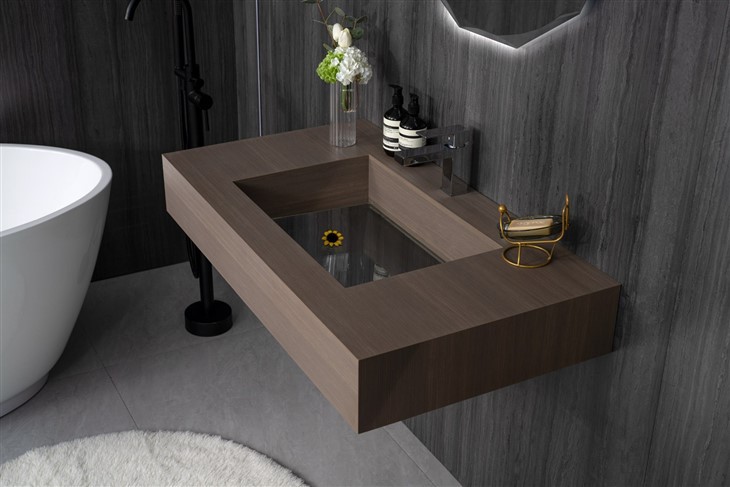 Bathroom Slate Wood Brown Countertop