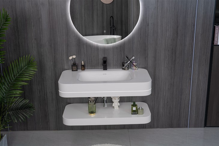 LED Light Resin Bathroom Countertop