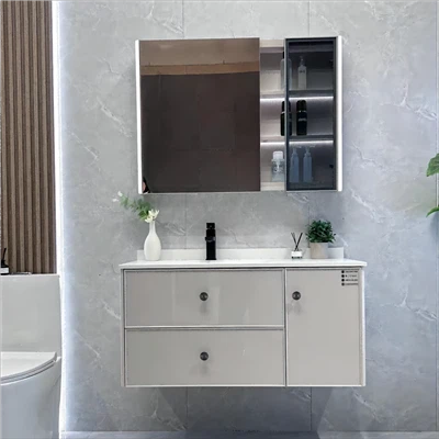 সিন্টারযুক্ত স্টোন বাথরুম কাঠের ক্যাবিনেট